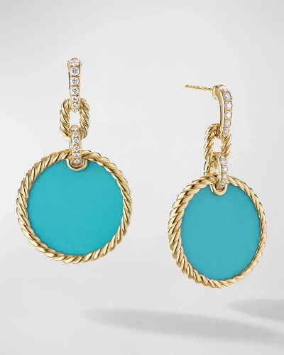 David Yurman Dy Elements Convertible Drop Earrings In 18k Gold In 15 Blue