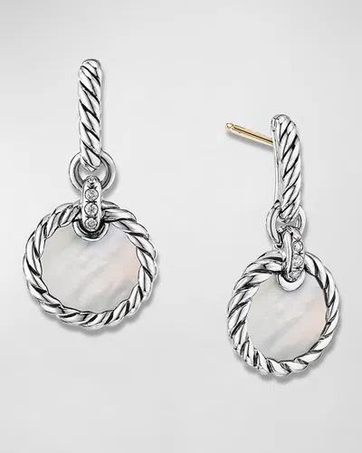 David Yurman Dy Elements Drop Earrings With Pave Diamonds In Mother Of Pearl