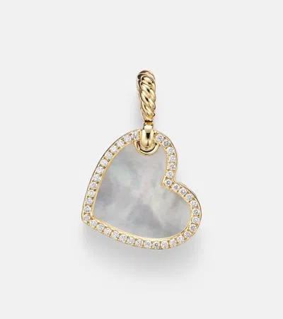 David Yurman Dy Elements Heart 18kt Gold (750/1000) Pendant With Diamonds And Pearl