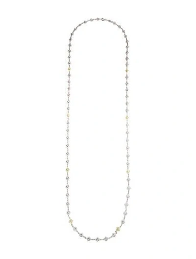 Pre-owned David Yurman Dy Logo Station Necklace, 45" In Multi