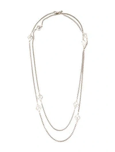 Pre-owned David Yurman Dy Logo Station Necklace, 46" In Multi