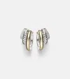 David Yurman Dy Mercer 18kt Gold And Sterling Silver Hoop Earrings With Diamonds In Silver