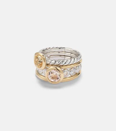David Yurman Dy Mercer 18kt Gold And Sterling Silver Ring With Gemstones