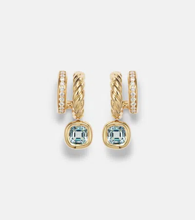 David Yurman Dy Mercer 18kt Gold Earrings With Topaz And Diamonds