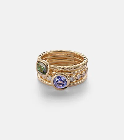 David Yurman Dy Mercer 18kt Gold Ring With Gemstones In Multi