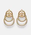 David Yurman Dy Mercer Triple 18kt Gold Earrings With Diamonds In Gold