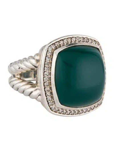 Pre-owned David Yurman Dyed Chalcedony & Diamond Albion Cocktail Ring In Multi