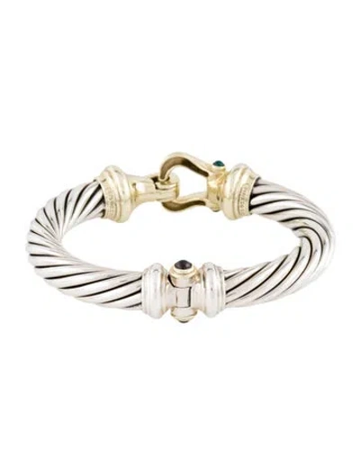 Pre-owned David Yurman Dyed Chalcedony & Rhodolite Renaissance Bracelet, 6" In Multi