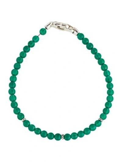 Pre-owned David Yurman Dyed Chalcedony Bead Bracelet, 7" In Multi