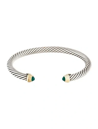 Pre-owned David Yurman Dyed Chalcedony Classic Cable Bracelet, 6.5" In Multi