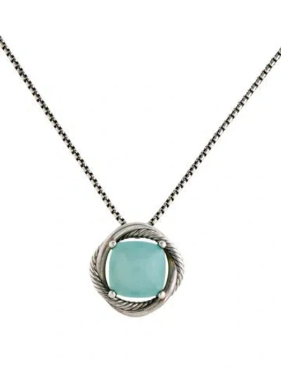 Pre-owned David Yurman Dyed Chalcedony Infinity Pendant Necklace, 18" In Multi