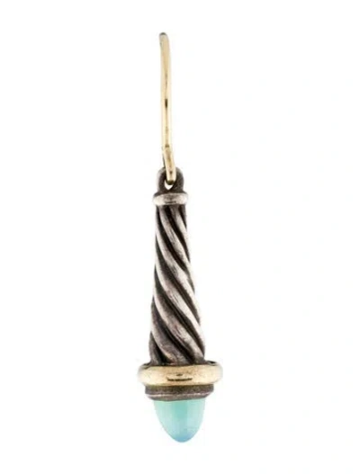 Pre-owned David Yurman Dyed Chalcedony Single Drop Earring In Multi