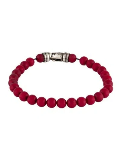 Pre-owned David Yurman Dyed Coral Spiritual Bead Bracelet, 7.25" In Multicolor