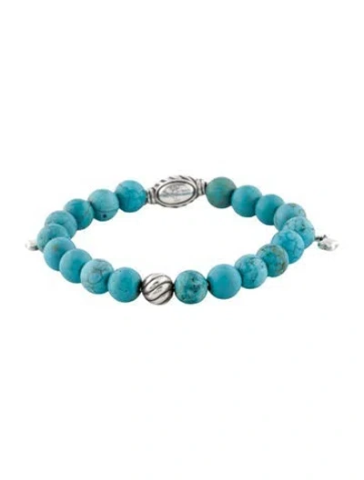Pre-owned David Yurman Dyed Magnesite Spiritual Beads Bracelet, 9" In Multicolor