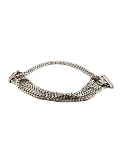 Pre-owned David Yurman Eight Row Box Chain Bracelet, 6.25" In Multi