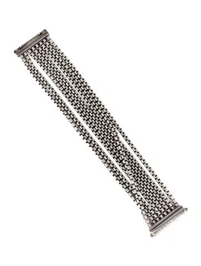 Pre-owned David Yurman Eight Row Box Chain Bracelet, 6.5" In Multi