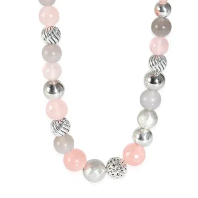 David Yurman Elements Necklace In Sterling Silver With A Toggle Clasp In Pink