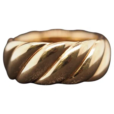 Pre-owned David Yurman Estate  18k Yellow Gold Sculpted Cable Ring - Vhk#338a