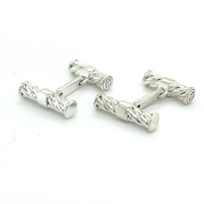 Pre-owned David Yurman Estate Men Cufflinks Sterling Silver In Multi