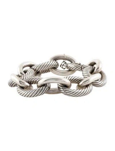Pre-owned David Yurman Extra Large Oval Link Chain Bracelet, 6" In Multi