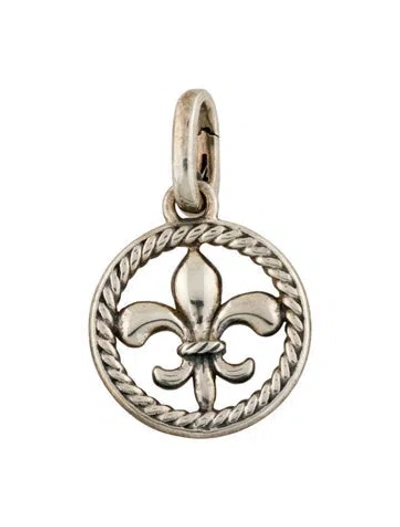 Pre-owned David Yurman Fleur De Lis Enhancer Pendant In Multi