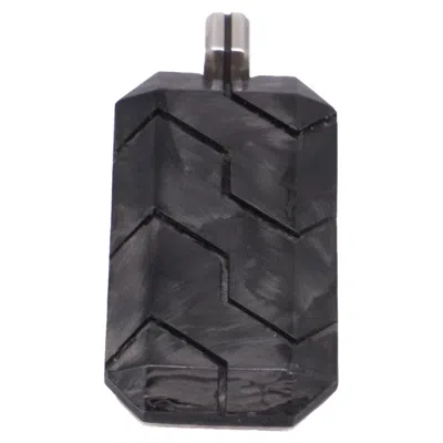 David Yurman Forged Carbon Inlay Dog Tag Pendant In Grey Sterling Silver In Black
