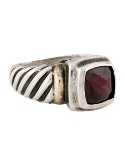 Pre-owned David Yurman Garnet Albion Cocktail Ring In Multi
