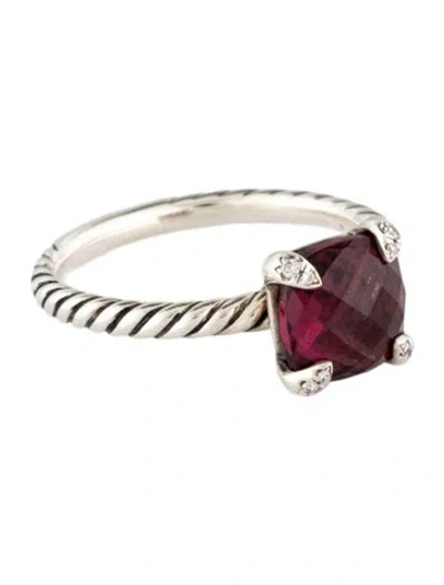 Pre-owned David Yurman Garnet & Diamond Chatelaine® Ring In Multicolor