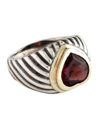 Pre-owned David Yurman Garnet Heart Cocktail Ring In Multi