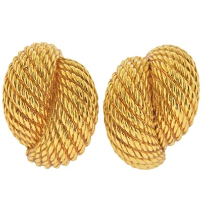 Pre-owned David Yurman Gold Woven Earrings In Multi