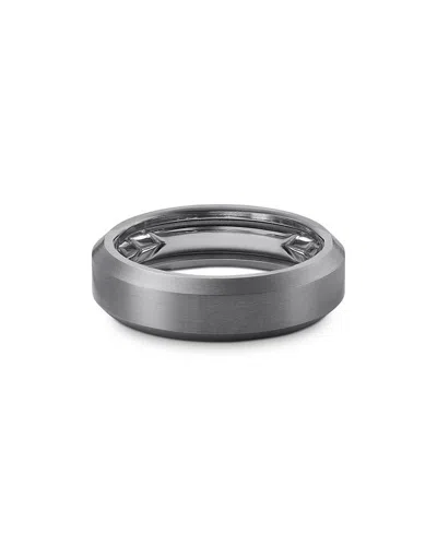 DAVID YURMAN GREY TITANIUM BEVELED BAND RING,R15792MTT11