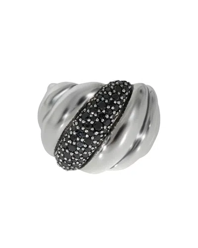 David Yurman Hampton Cable Ring With Black Diamonds In Sterling Silver 0.84 Ctw