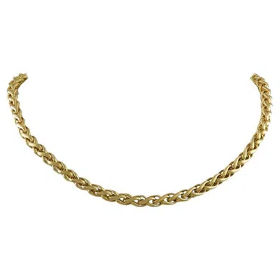 Pre-owned David Yurman Heavy  18k Yellow Gold Wheat Chain Necklace .75ct Diamond Clasp