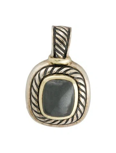 Pre-owned David Yurman Hematine Albion Enhancer Pendant In Multi