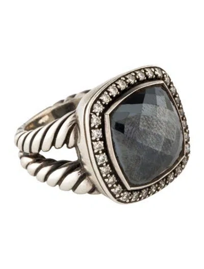 Pre-owned David Yurman Hematine & Diamond Albion Ring In Multi