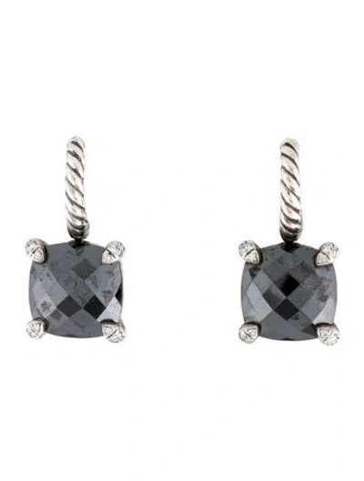Pre-owned David Yurman Hematine & Diamond Chatelaine® Drop Earrings In Multicolor