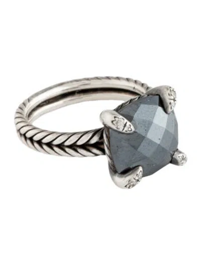 Pre-owned David Yurman Hematine & Diamond Chatelaine® Ring In Multi
