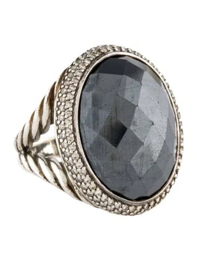Pre-owned David Yurman Hematine & Diamond Cocktail Ring In Multicolor
