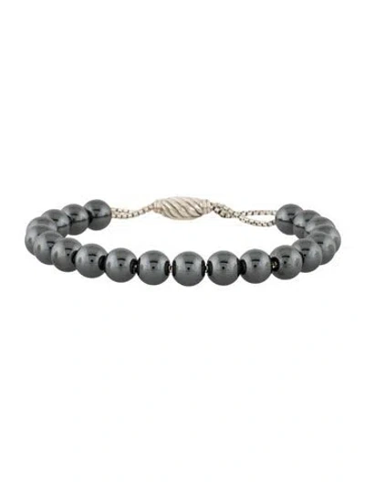 Pre-owned David Yurman Hematine Dy Elements Bead Bracelet, 10" In Multicolor