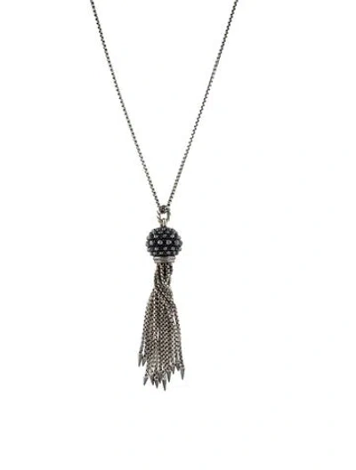Pre-owned David Yurman Hematine Ostera Tassel Necklace, 34.5" In Multi