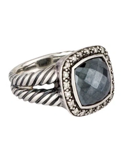 Pre-owned David Yurman Hematite & Diamond Cocktail Ring In Multi