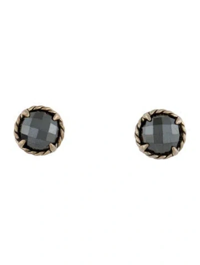 Pre-owned David Yurman Hematite Châtelaine Stud Earrings In Multi