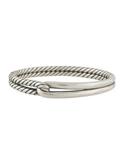 Pre-owned David Yurman Hinged Cable Bracelet, 6.5" In Multi