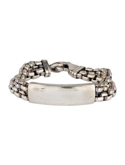 Pre-owned David Yurman Id Double Curb Chain Bracelet, 7.75" In Multi