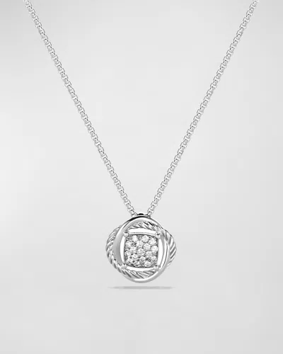 David Yurman Infinity Pendant With Diamonds On Chain In Pave Diamonds