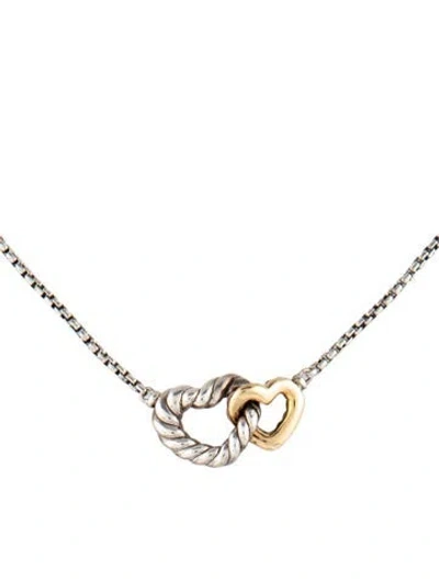 Pre-owned David Yurman Interlocking Heart Necklace, 16.75" In Multi