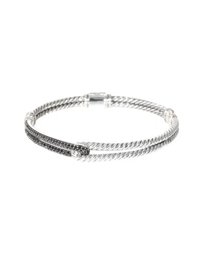 David Yurman Labyrinth Petite Pave Diamond Bracelet In Sterling Silver 0.5 Ctw