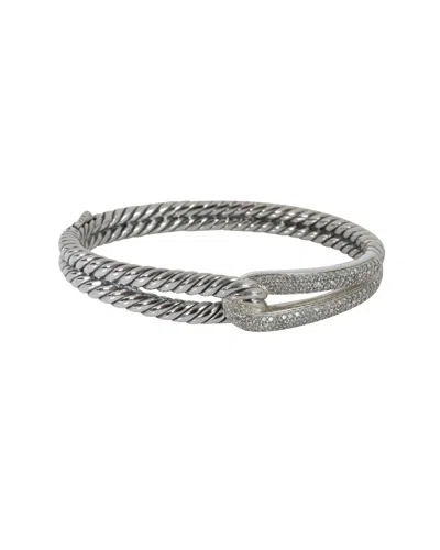 David Yurman Labyrinth Single Loop Diamond Bracelet In Sterling Silver 0.79 Ctw