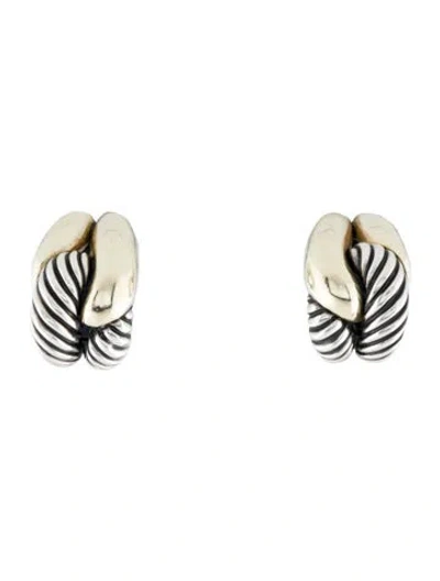 Pre-owned David Yurman Labyrinth Single Loop Ear Clips In Multicolor