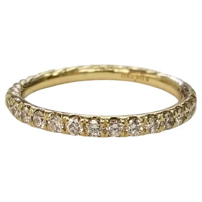Pre-owned David Yurman Ladies Eden Partway 18k Yellow Gold Pave Diamond Wedding Band